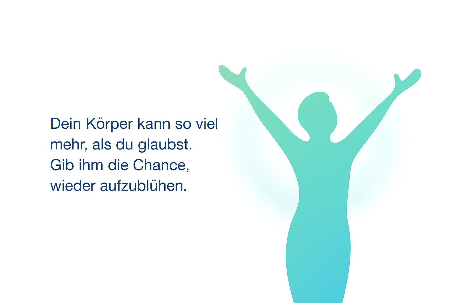 Motivationsgrafik: Silhouette mit Text