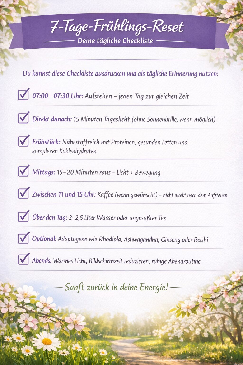 Frühjahrsmüdigkeit Checkliste