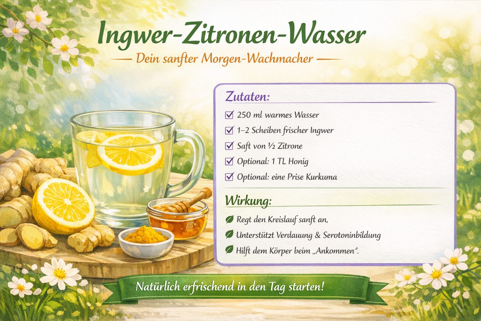 Rezeptbild Ingwer-Zitronen-Wasser