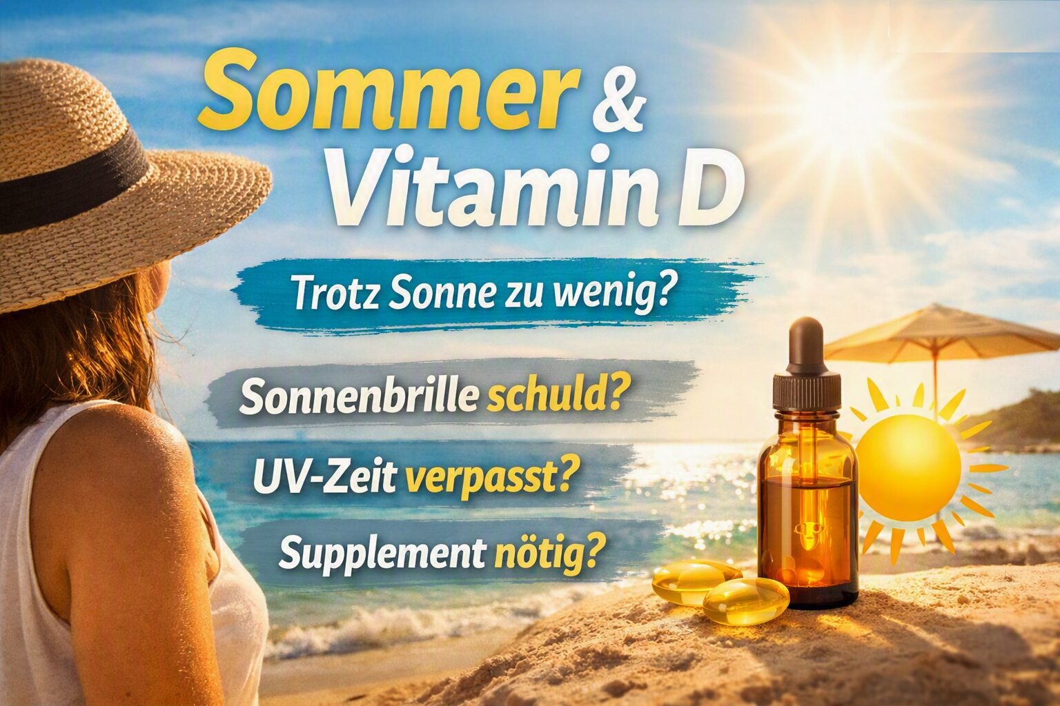 Du betrachtest gerade Vitamin D im Sommer: Warum viele trotz Sonne zu wenig bilden – und was du wirklich beachten solltest